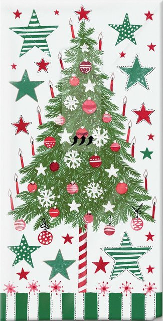Paper Design Papiertaschentücher Decorated Tree in Grün mit weihnachtlichem Design - Bild 1