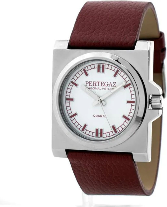 Unisex Quarzarmbanduhr PERTEGAZ PDS-018-B in Weiß mit quadratischem Gehäuse und minimalistischem Design - Bild 1