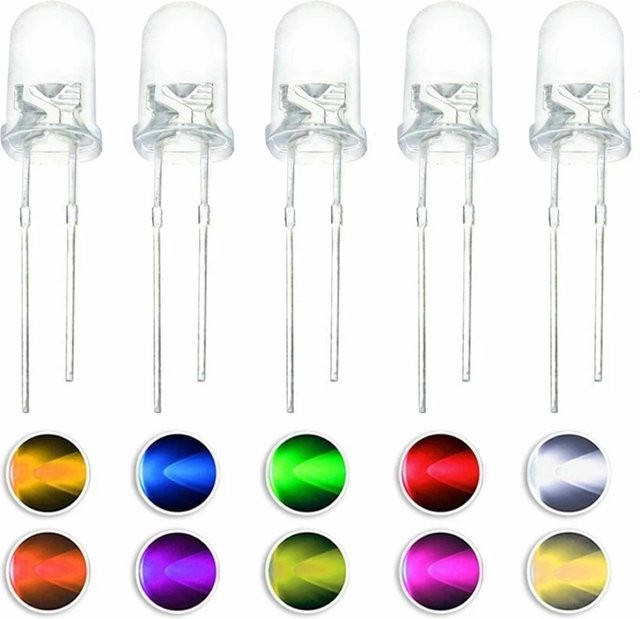 Jarhead LED-Dioden Set 100 Stück 5 mm sortiert in verschiedenen Farben für DIY-Projekte - Bild 1