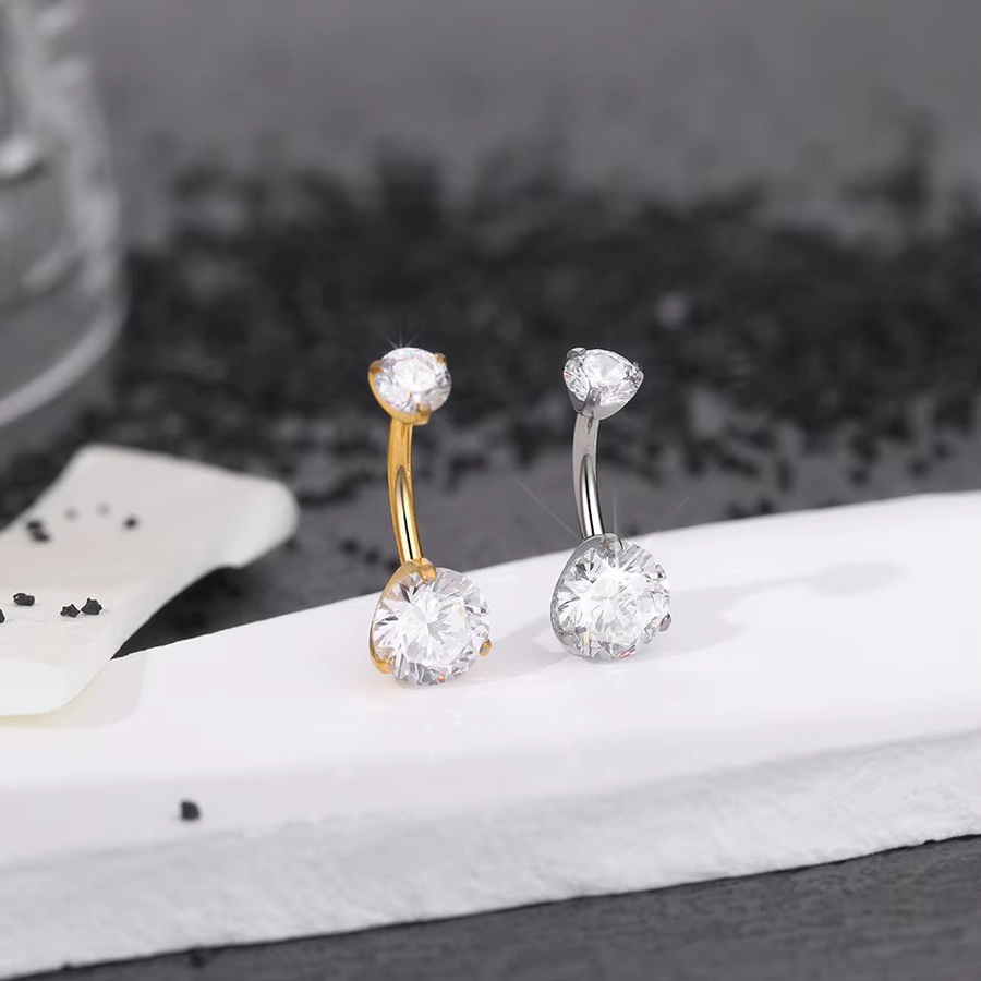 SWANJO Bauchnabelring Titan, Zirkonia, Damen, 14G - Bild 1