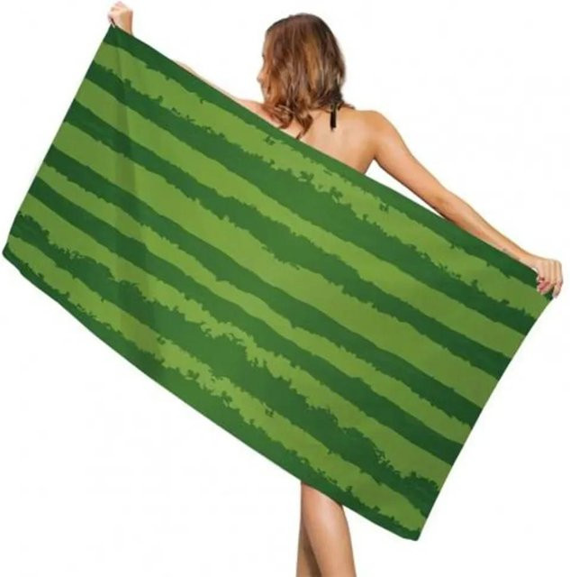 JMG Household Supplies Sandfreies Wassermelonen Strandtuch in Grün, schnelltrocknend und wasserabsorbierend, B/H: 50 x 100 cm - Bild 1