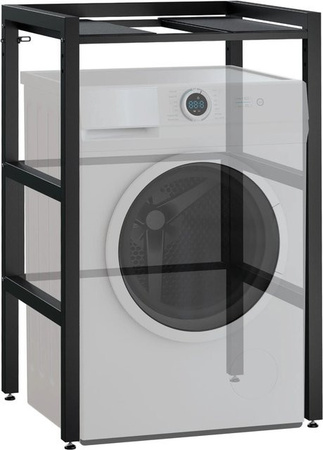 MIXON Stapelgestell für Wäschetrockner auf Waschmaschine aus Stahl in Schwarz, B/T/H: 60 x 73 x 110 cm