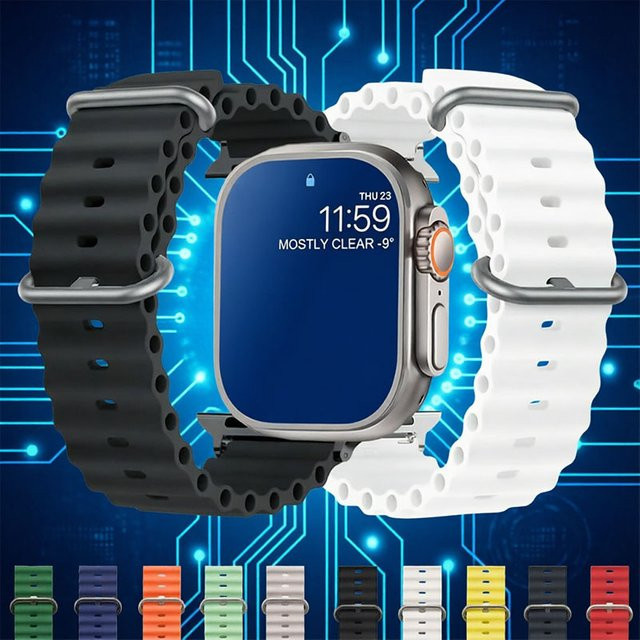 Hiyii Uhrenarmband Kautschuk, Schwarz, Unisex - Bild 1