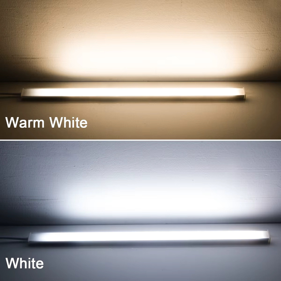Lcamaw LED-Lichtleiste aus Aluminium in Weiß, stufenlos dimmbar mit Touch-Schalter und Sensor, 12 V, ideal als Schrankbeleuchtung oder TV-Hintergrundbeleuchtung - Bild 3