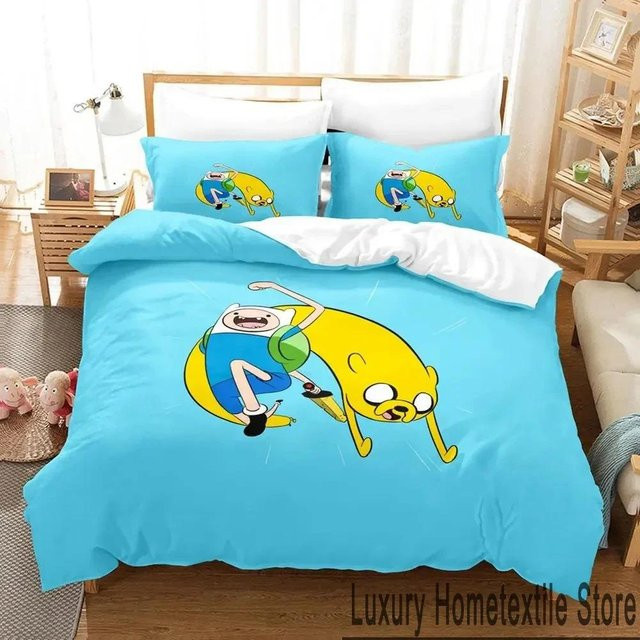 Binchi Outdoor Product Bettwäsche Set Adventure Time Finn Jake Blau, B/H: 135 x 200 cm - Bild 1