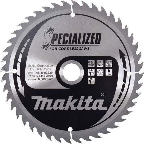 Makita Sägeblatt SPECIALIZED für Kreissägen, Farbe: Silber, Durchmesser: 165 mm, Bohrung: 20 mm, Zähnezahl: 44 - Bild 1