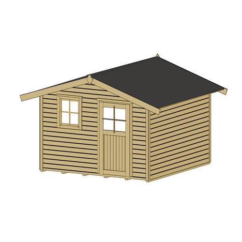 WEKA Gartenhaus 123 Gr.3 mit Satteldach aus Fichtenholz in Beige, B/H/T: 390 x 247 x 205 cm - Bild 4
