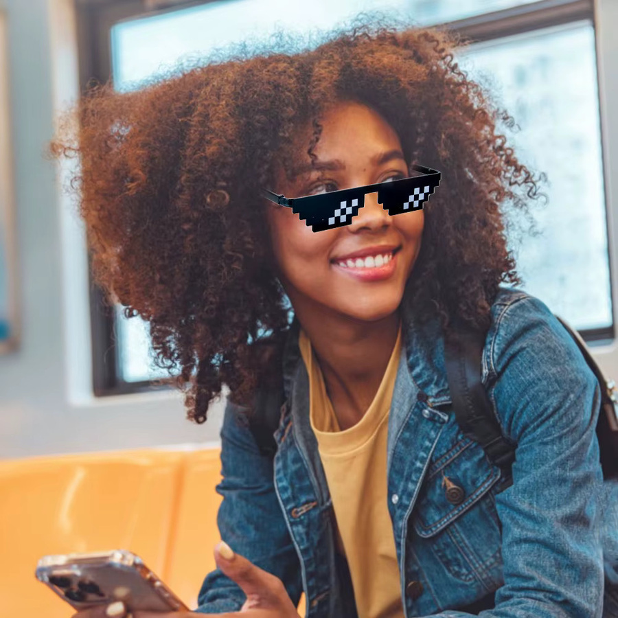 WEIGAO Pixel Mosaik Sonnenbrille, 4-8 stücke, Roboter Brille - Bild 4