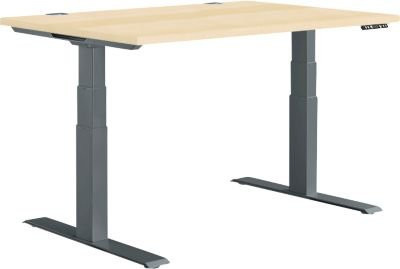 Schäfer Shop Genius Schreibtisch MODENA FLEX elektrisch höhenverstellbar Rechteck T-Fuß Ahorn/Anthrazit B: 120 cm, T: 80 cm - Bild 1