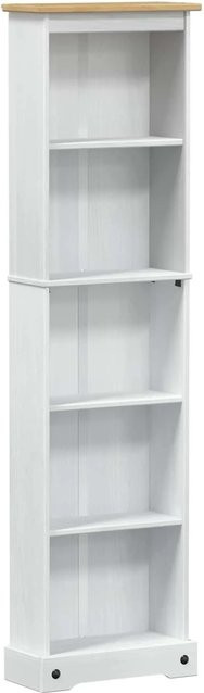 vidaXL Bücherregal aus massivem Kiefernholz in Weiß, B/T/H: 46 x 20 x 170 cm - Bild 1