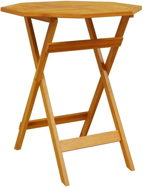 vidaXL Klappbarer Gartentisch aus Akazien-Massivholz, Rund, Braun, Durchmesser: 70 cm, Höhe: 75 cm - Bild 1