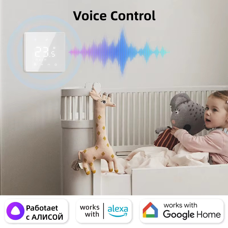 EZAIOT Smart WiFi Thermostat für Gasthermen und Heizungen, RF Temperaturregler mit Empfänger, Farbe: Weiß, kompatibel mit Alexa, Google Home und Alice - Bild 2