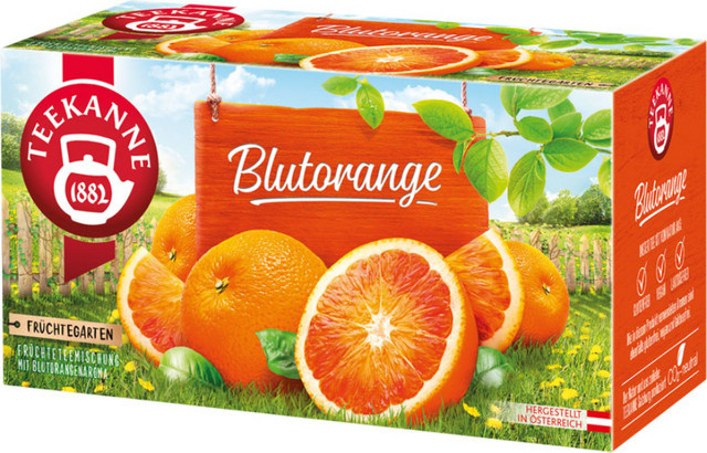 Teekanne Früchtetee Blutorange, koffeinfrei, Teebeutel, 20 Stück, 60 g - Bild 1
