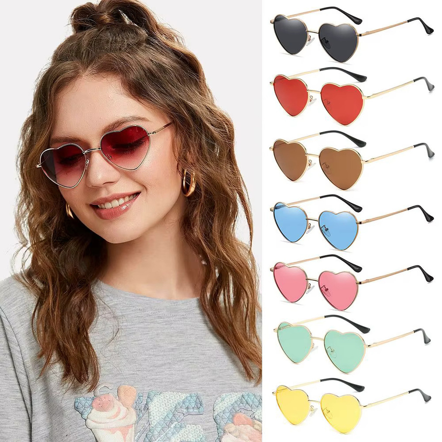 Herzförmige Sonnenbrille, Metall, Vollrand - Bild 5