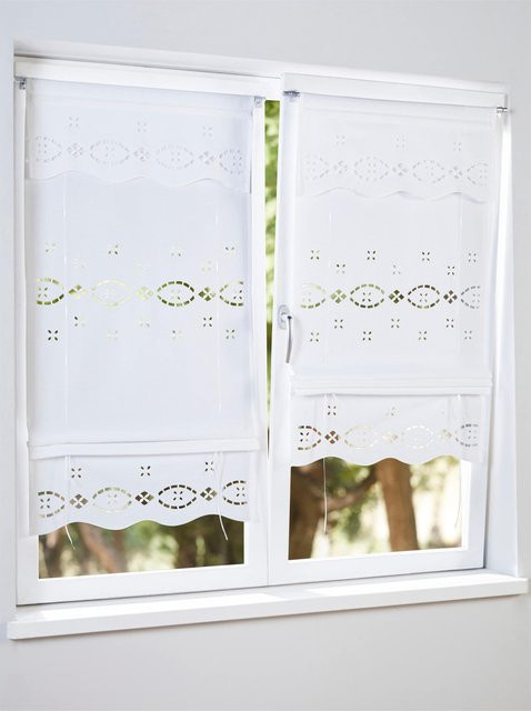 Bändchenrollo Heine Home in Weiß, semi-transparent, 100% Polyester - Bild 1