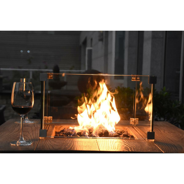 Elementi Gasfeuerstelle Rova Bar in Holz-Optik aus Faserbeton, Farbe: Braun, B/T/H: 106 x 87 x 87 cm - Bild 2
