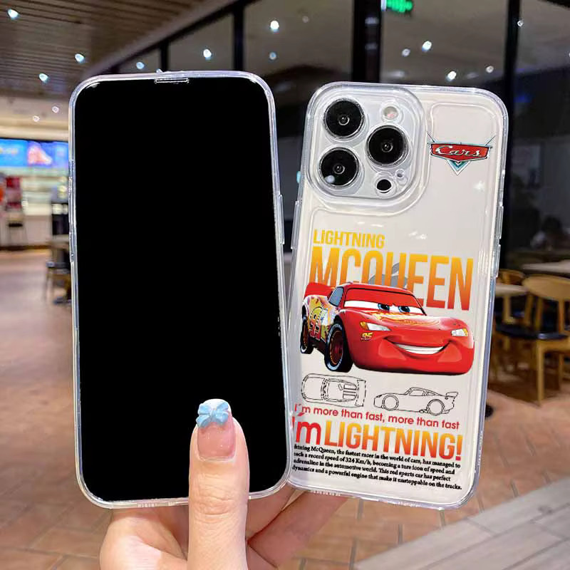 Transparente Handyhülle Lightning McQueen Cars für Apple iPhone 17 Air 16E 15 14 13 12 11 Pro Max Plus - Bild 2