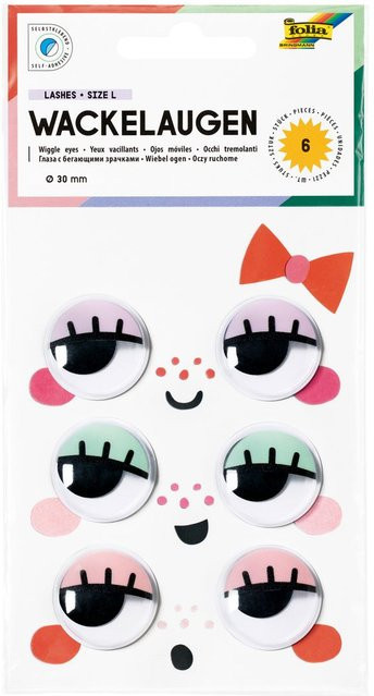 Selbstklebende Wackelaugen mit Wimpern - Bild 1