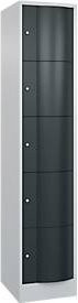 C+P Schließfachschrank Resisto mit 5 Fächern, Lichtgrau/Anthrazitgrau, B/T/H: 39,6 x 54,0 x 195,0 cm - Bild 1