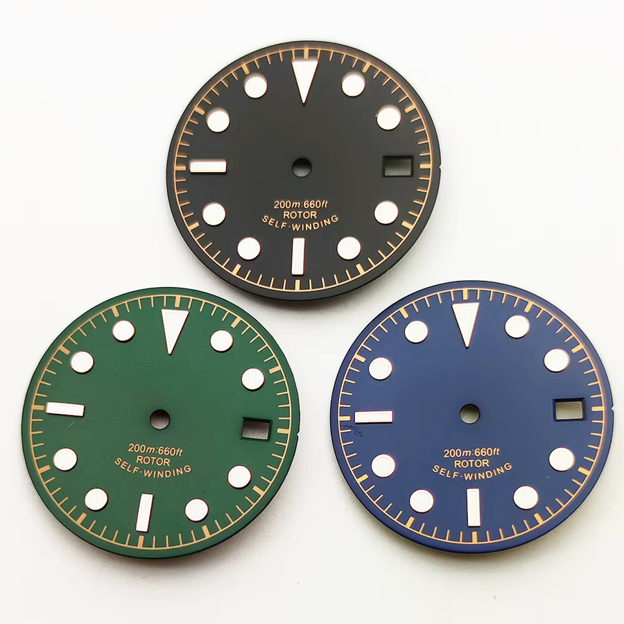 RICHUS Zifferblatt, 30,5 mm, Blau Schwarz Grün, Leuchtend, für NH35 ETA 2824 2836 Miyota 8215 821A DG2813 3804 Uhrwerk - Bild 3