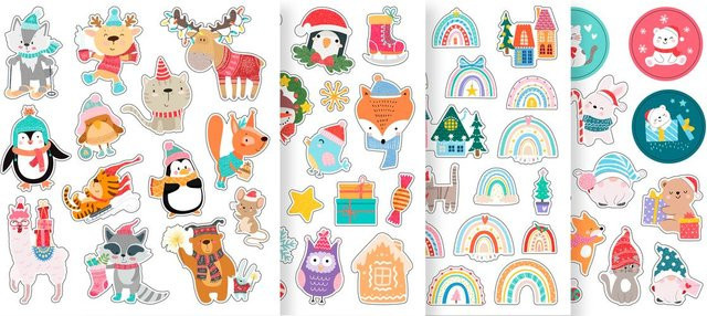 Glitzersticker-Set Weihnachten - Bild 1