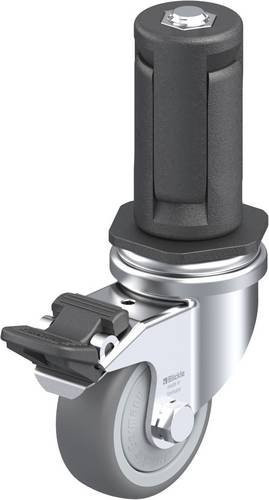 Blickle LRA-TPA 50KF-FI-ER04 Lenkrolle mit Feststeller in Grau und Silber, Rad-Durchmesser: 50 mm, Tragfähigkeit: 50 kg - Bild 1