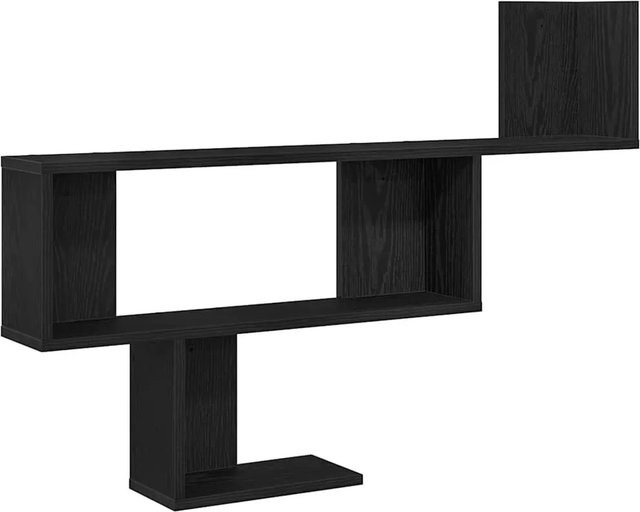 vidaXL Wandregal in Schwarz und Eichen-Optik aus MDF, B/H/T: 100 x 70 x 15 cm - Bild 1
