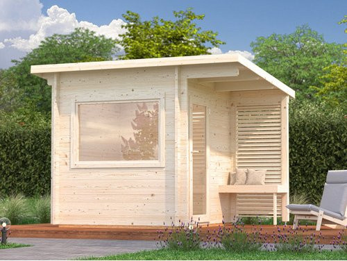 PALMAKO Saunahaus Sanna aus Fichtenholz in Braun, B/T/H: 210 x 210 x 249 cm - Bild 1