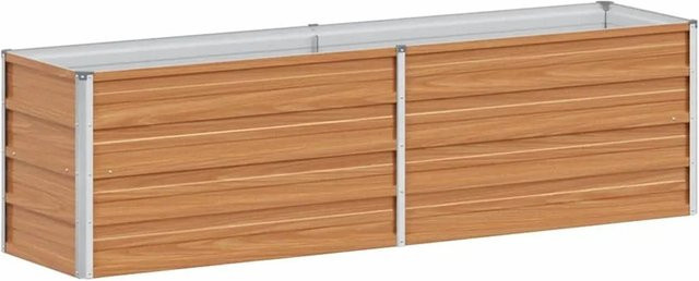 vidaXL Hochbeet aus verzinktem Stahl in Hellbraun, B: 160 cm, T: 40 cm, H: 45 cm - Bild 1