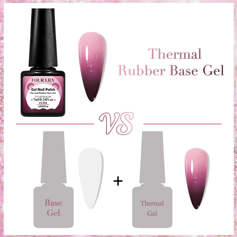 FOUR LILY Thermo-Gummi-Basisgel, rosa, 7 ml - Bild 4