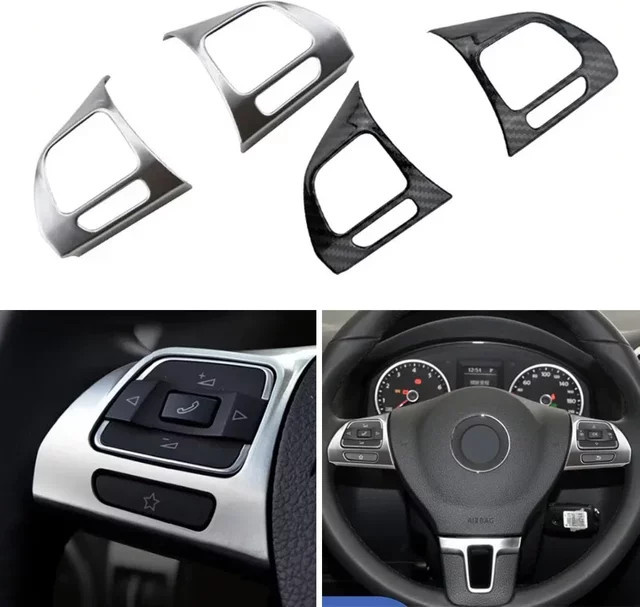 Lenkrad Panel Aufkleber Trim Abdeckung Zubehör für VW Golf MK6 Passat B7 CC EOS Tiguan Jetta Touran Caddy Sharan - Bild 1