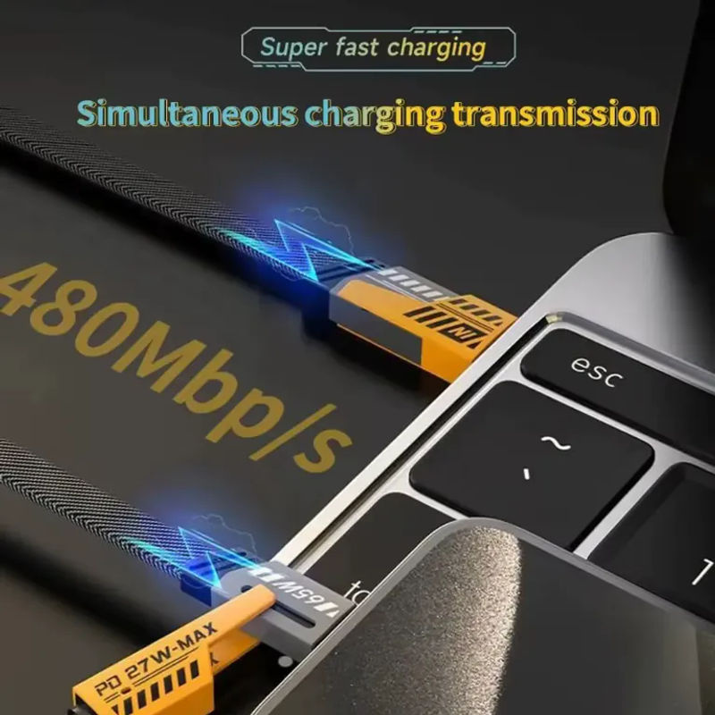 VIKEFON 4-in-1 Multi-USB-Datenkabel 65W PD Schnellladekabel mit Schlüsselanhänger für iPhone 15 14 Max, MacBook und Samsung Typ-C-Geräte - Bild 5