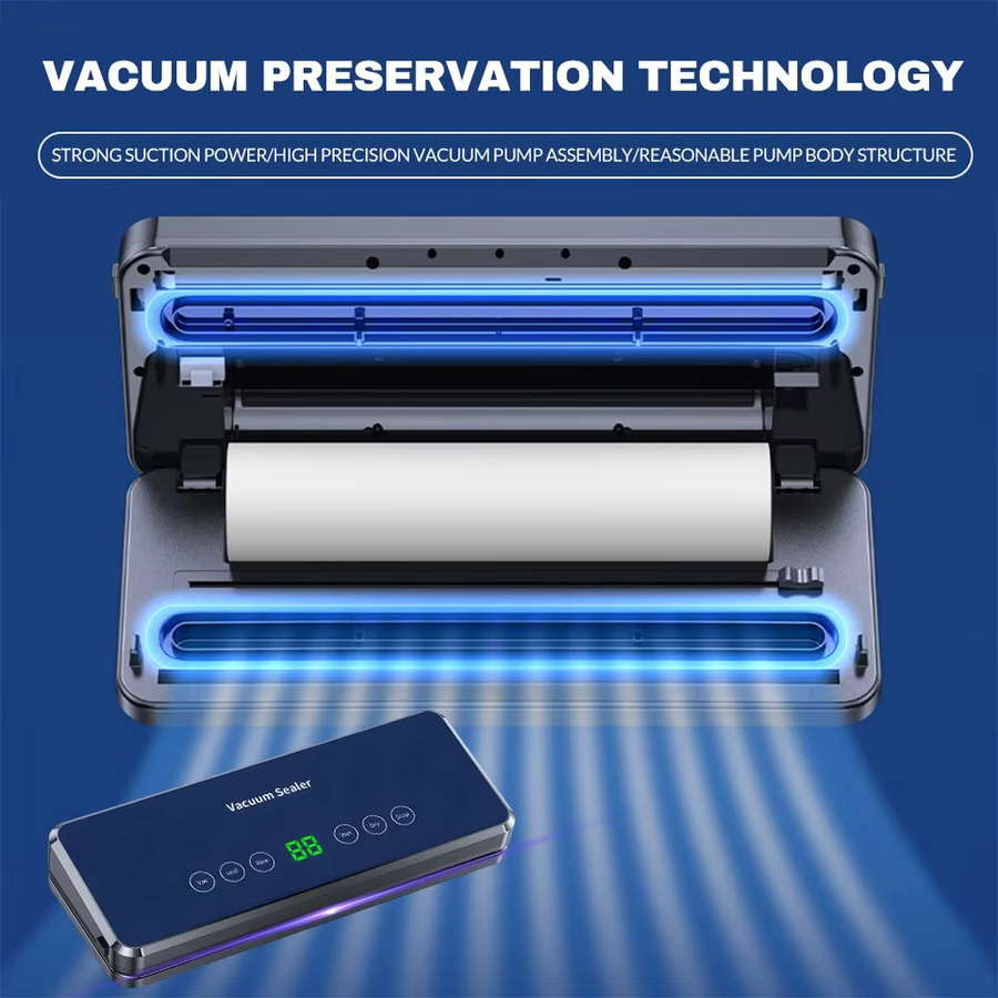 HOMEFISH Elektrische Tisch-Vakuumiermaschine mit integriertem Cutter für Rollbeutel zur Lebensmittelkonservierung von Fleisch und Gemüse, 30 cm - Bild 4