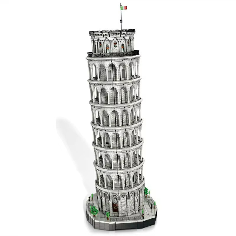 Barweer Klemmbausteine Schiefer Turm von Pisa Bauset mit 7652 Teilen in Weiß - Bild 3