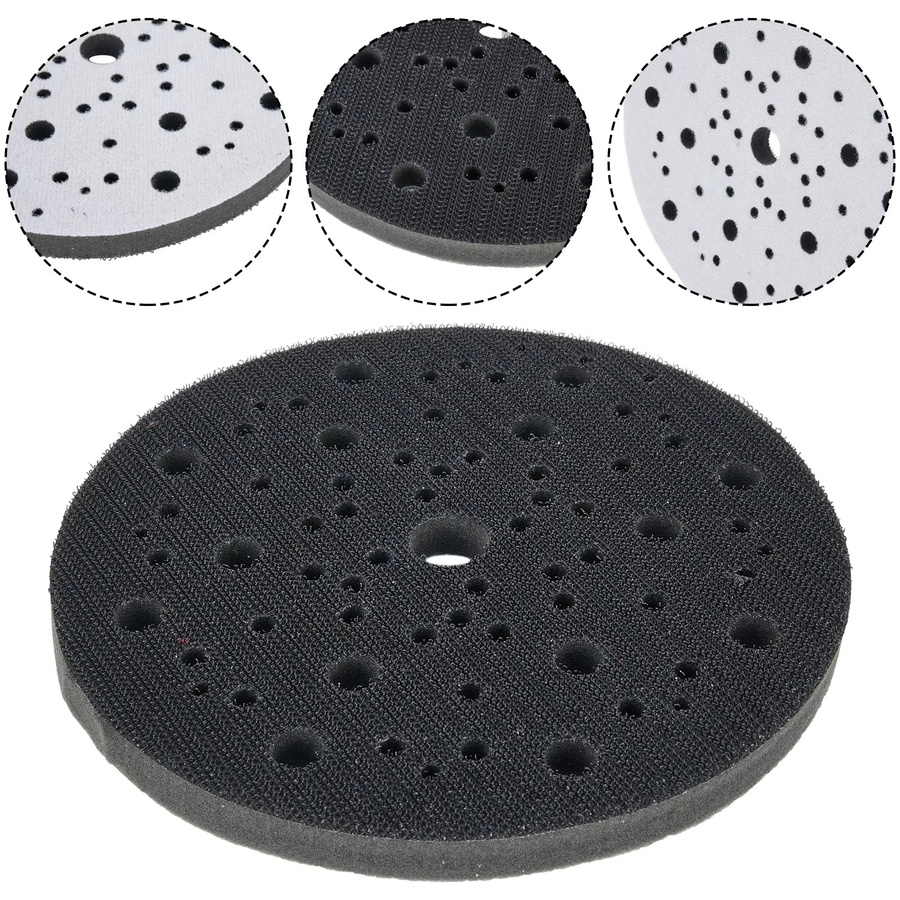 DAZZLEEX Polierschwamm Set mit 70 Löchern, 6 Zoll (150 mm) Schnittstellenpads und weiche Schwammpads zum Polieren und Schleifen, Schwarz - Bild 2