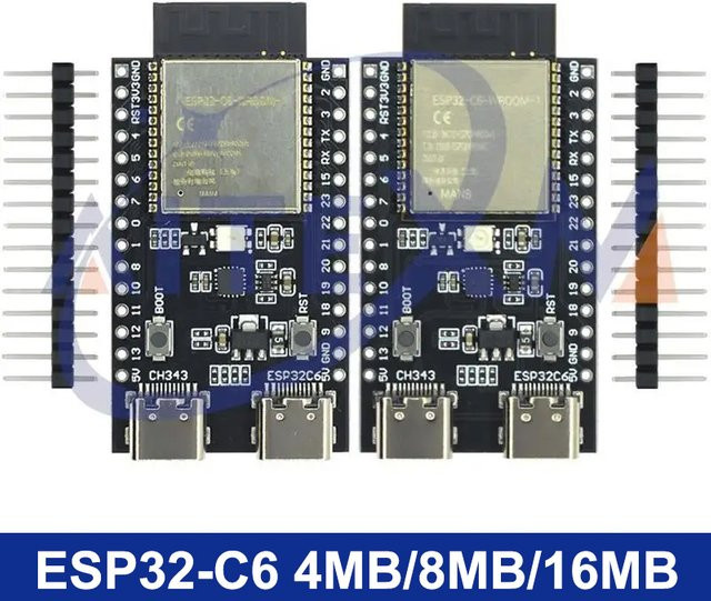 Espressif ESP32-C6 DevKit Kernplatine mit WiFi und Bluetooth für Arduino in Schwarz - Bild 1