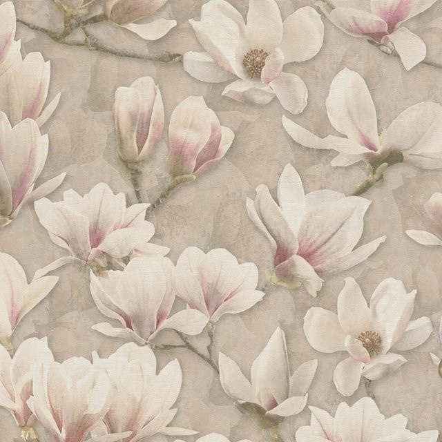 PROFHOME 396101-GU Blumen Tapete Floral Matt in Braun Rosa Weiß, Breite: 0,53 m, Länge: 10,05 m - Bild 1