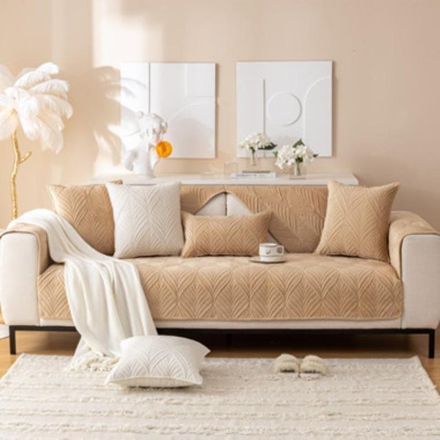 Super Six Plüsch Sofa Kissenbezug aus Flanell, quadratisch, B/T/H: 70 x 70 x 70 cm, in Beige, Blau, Grau oder Weiß - Bild 1