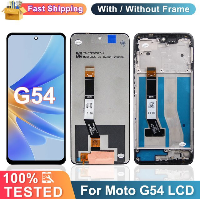 Motorola Moto G54 LCD Display mit Touchscreen und Rahmen in Schwarz für XT2343 XT2343-1-2-5 - Bild 1