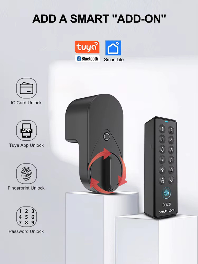 RAYKUBE EG one Tuya BLE Smart Lock Bundle mit Wireless Fingerprint und PIN Pad FP01 in Schwarz - Bild 7