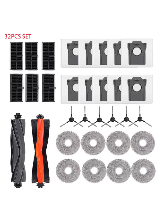 Dreame Zubehör-Set für X40 Ultra, X40 Pro und S30 Pro Ultra mit Hauptseitenbürsten, Mopptüchern, HEPA-Filtern und Staubbeuteln in Schwarz - Bild 2