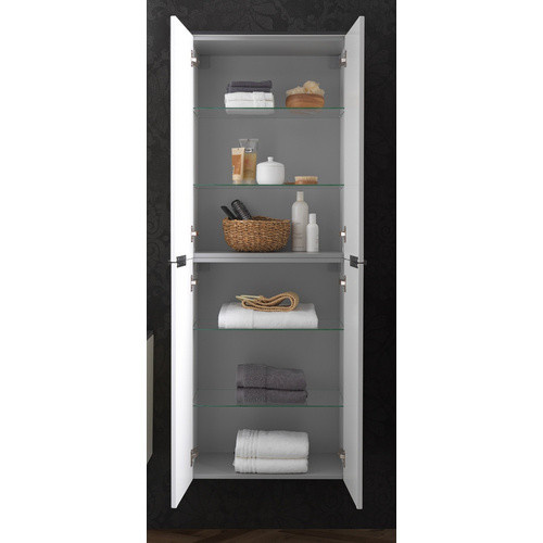 FACKELMANN Doppel-Hochschrank Flair mit 2 Türen in Weiss, Wandmontage, B/T/H: 60,0 x 32,0 x 163,3 cm - Bild 2