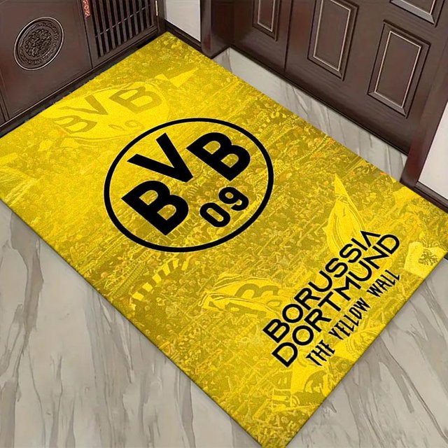 NuanSue Home BVB FC Teppich mit Kinder-Motiv, gelb, rutschfest und waschbar, B/B: 60 x 90 cm - Bild 1