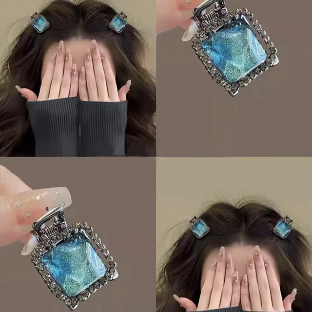 HIYAYZ Haarklammer Fantasy Ocean Blue, Metall, mit Strass, Klein - Bild 1