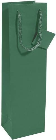 Sigel Geschenktasche Flasche GT502 mit Bodeneinlage und Geschenkanhänger, Opalgrün Matt, Papier, Breite: 10 cm, Höhe: 35 cm - Bild 1