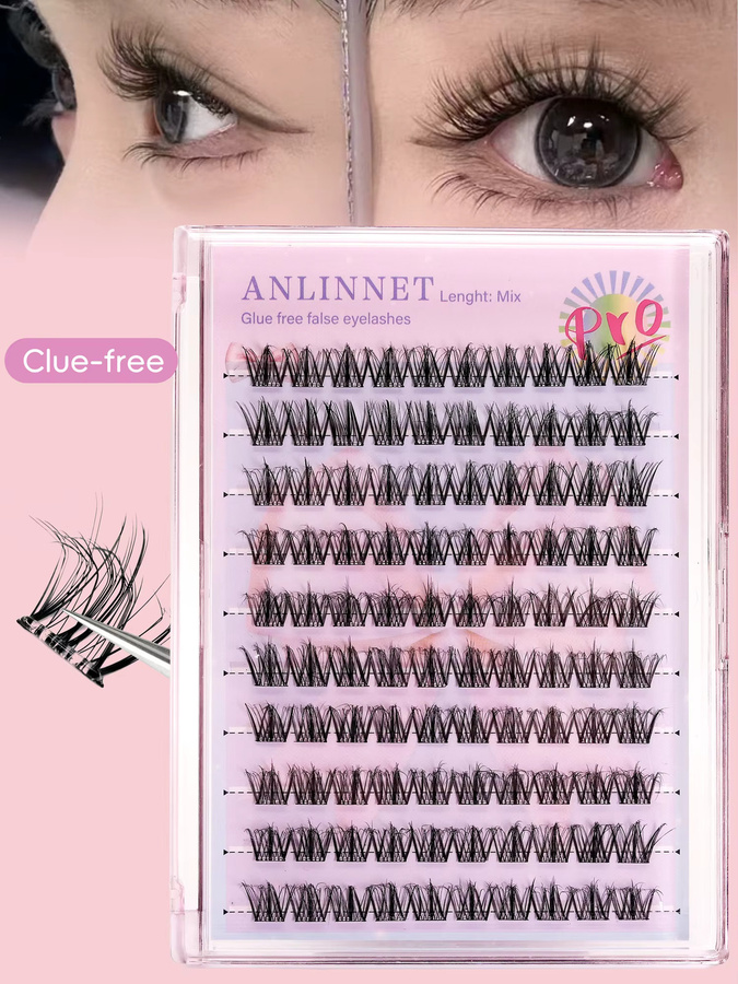 zhonghuirong Künstliche Wimpern, 100 Stück, C-Curl, 5D, Unisex - Bild 4
