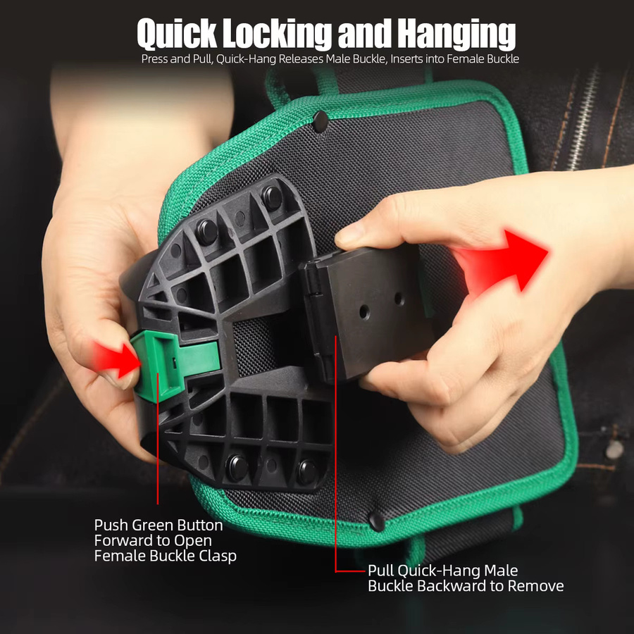LAOA Schnellverschluss-Werkzeugtasche für Elektriker und Tischler als langlebige Hüfttasche und Gürtelschlaufenholster für Wartungsarbeiten - Bild 2