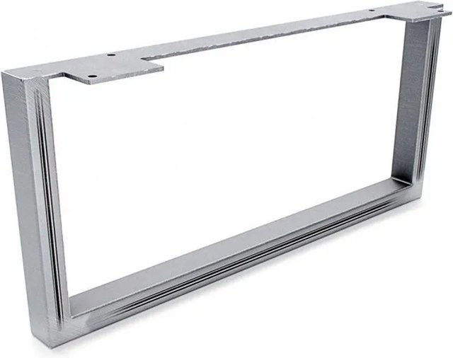 HEVVA Möbelbein GRAZ aus Rohstahl in Silber Matt, Höhe: 20 cm, Tiefe: 45 cm - Bild 1