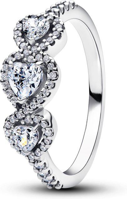 Ring 925 Silber, Herz Schleife Perlenblume Kleeblatt, Damen - Bild 1
