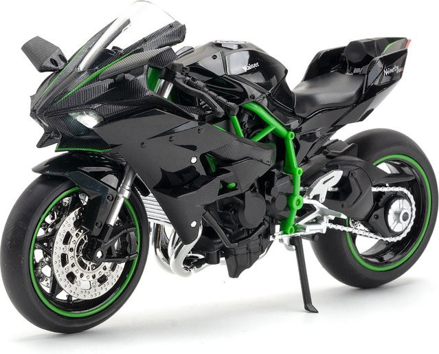 MAKEDA Kawasaki H2R ZX-10R Motorrad Modell, 1:12, Metall, mit Licht und Sound - Bild 1